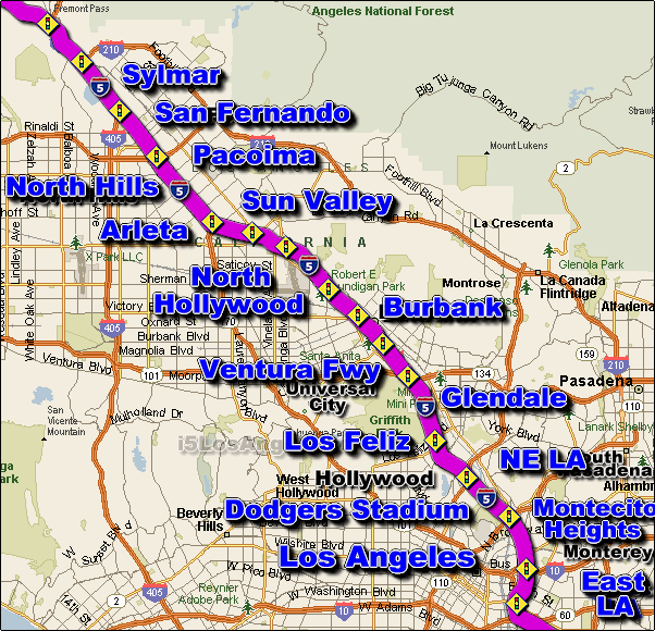 watsonville ca to hwy 5 freeway map